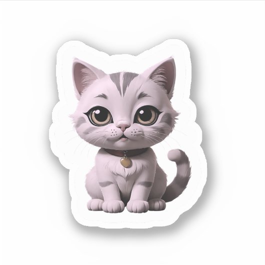 Leuke kat met mooie ogen sticker (Voorkant)