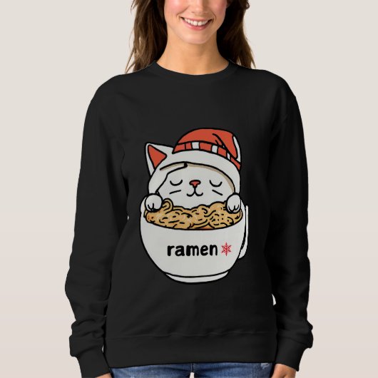 Leuke kat met pet kerst, en het eten van ramen trui (Voorkant)