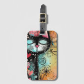 Leuke kat Moderne Stijl Bagagelabel (Voorkant (verticaal))