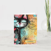 Leuke kat Moderne Stijl Verjaardag Kaart (Voorkant)
