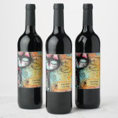 Leuke kat Moderne Stijl Wijn Etiket (Flessen)