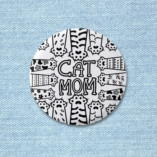 Leuke kat moeder voor kattenliefhebbers ronde button 3,2 cm