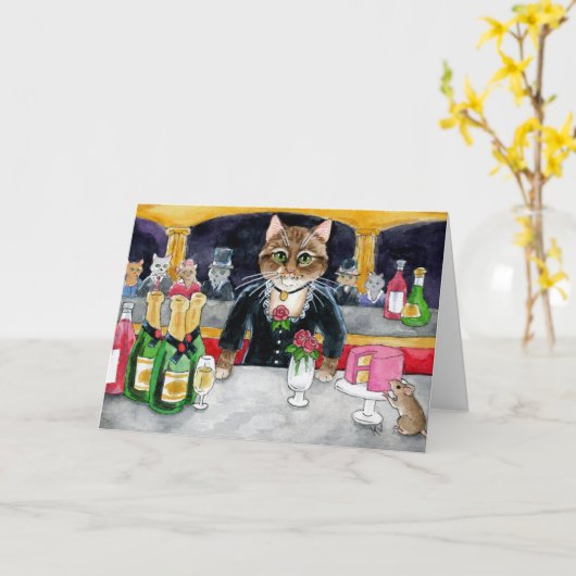 Leuke Kat, Muis, Manet Parijs (Franse Versie) Kaart (Gele Bloem)