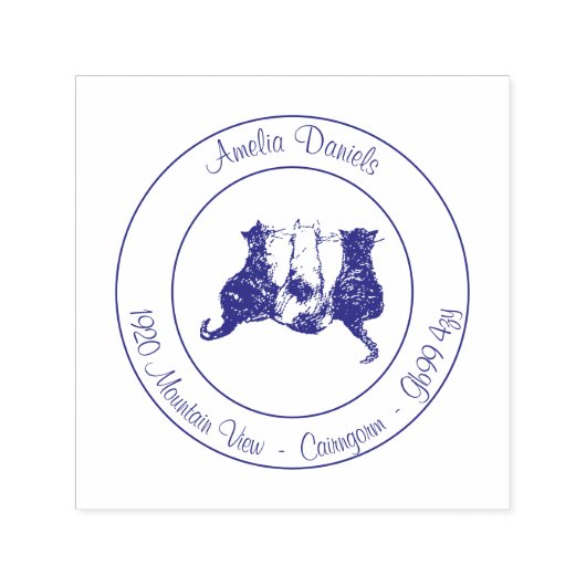 Leuke kat Nieuw Thuisadres Naar Zelfinking stempel (Design)