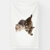Leuke kat op schildpad spandoek (Verticaal)