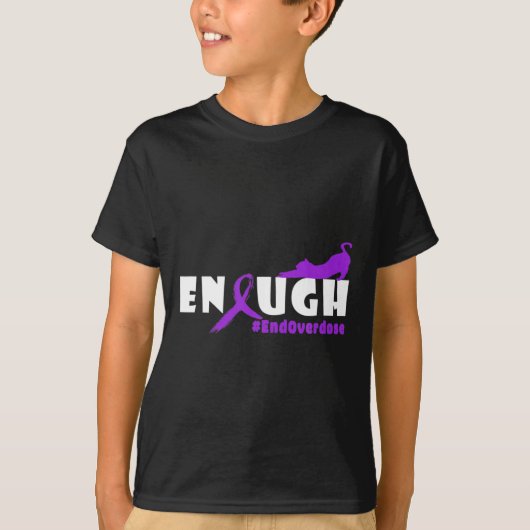 Leuke kat Overdosis Awareness Ontwerp Genoeg Overd T-shirt (Voorkant)
