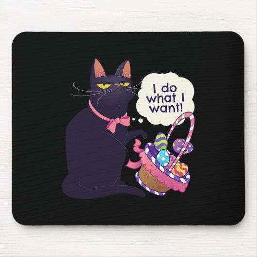 Leuke kat Pasen Wat ik wil Paasmand Stuffers Muismat (Voorkant)