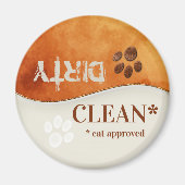 Leuke kat Paws schoon vuile vaatwasser magneet (Voorkant)