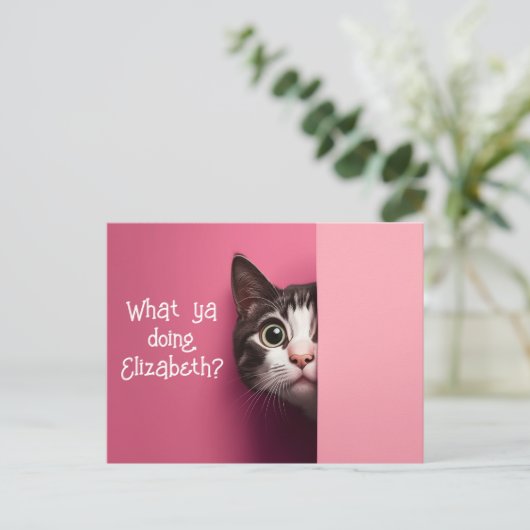 Leuke kat Peeks Briefkaart (Staand voorkant)