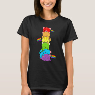 Leuke Kat Pet LGBTQ Rainbow LGBT Gay Mannen Pride  T-shirt