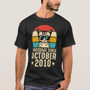 Leuke kat retro  zonsondergang voor Pet Cat T-shirt