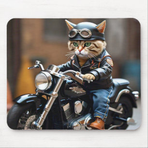 Leuke kat rijden motorfiets Muismat