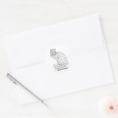 LEUKE KAT RONDE STICKER (Envelop)