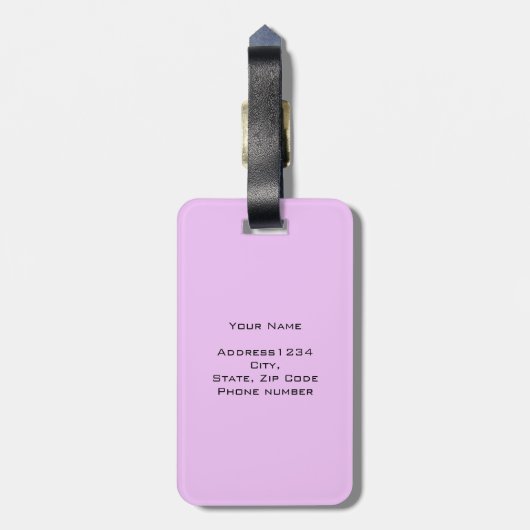 Leuke kat roze gepersonaliseerd bagagelabel (Achterkant verticaal)