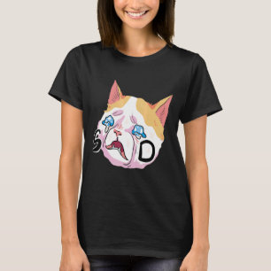 Leuke kat Sad Vrouwen Meowy Kat Katten T-shirt