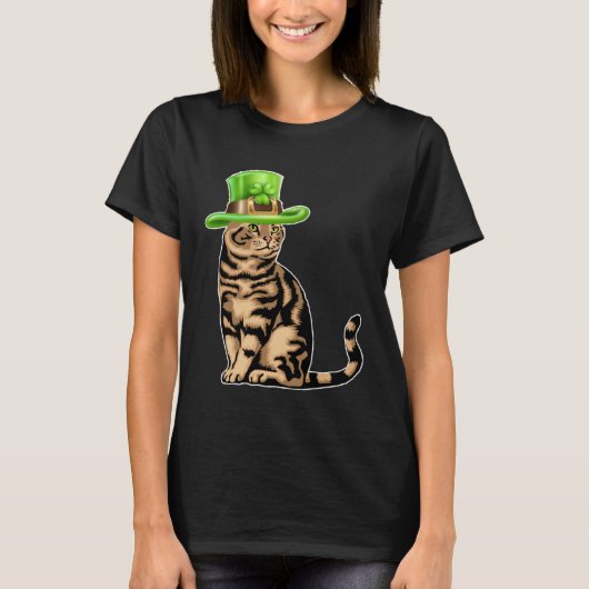 Leuke kat Saint Patrick Day Happy St Kitten Dag T-shirt (Voorkant)
