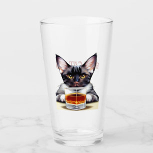 Leuke kat schilderij bier glas