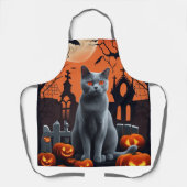 Leuke kat Schorten, Halloween Chartreux Kat Schort (Voorkant)