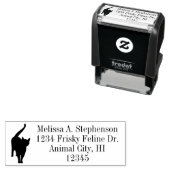 Leuke kat silhouet retour adres stempel (In situ)