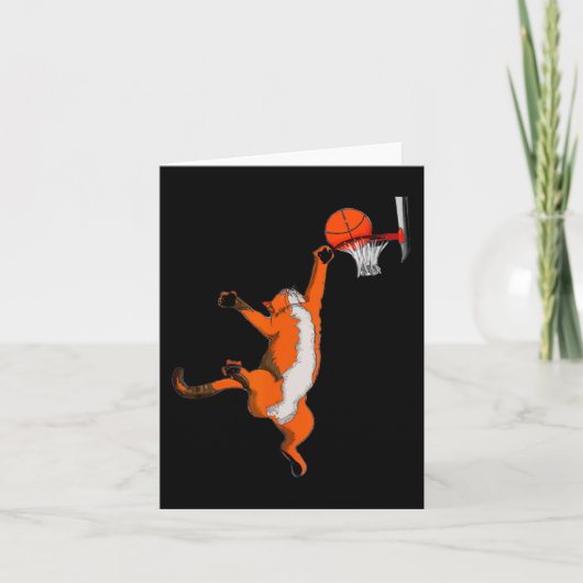 Leuke Kat Spelen Basketbal Sport Kat Basketbal L Kaart (Voorkant)