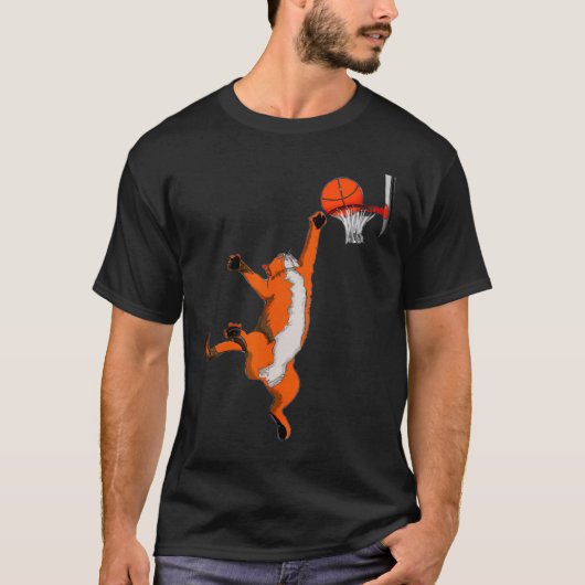 Leuke Kat Spelen Basketbal Sport Kat Basketbal L T-shirt (Voorkant)