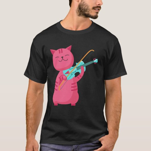 Leuke kat spelen de viool t-shirt (Voorkant)