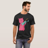 Leuke kat spelen de viool t-shirt (Voorkant volledig)