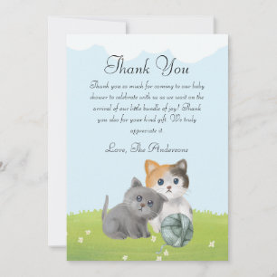 Leuke kat spelen in de tuin Baby shower Bedankkaart