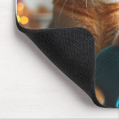 Leuke kat spelen met een garen mousepad muismat (Hoek)