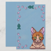 Leuke kat Stationery Briefpapier (Voorkant / Achterkant)