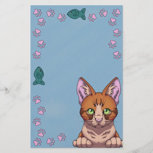 Leuke kat Stationery Briefpapier (Voorkant)