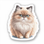 Leuke Kat Sticker van een Himalaya Kat Clipart (Voorkant)