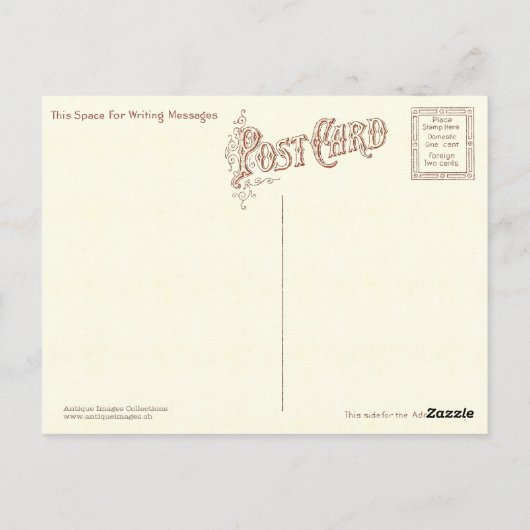 Leuke  kat tekening Antiek Franse Kaart (Achterkant)