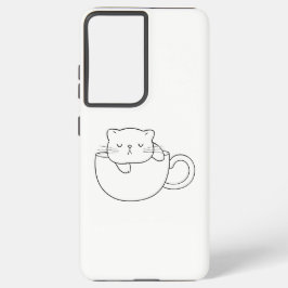 Leuke kat telefoon cover samsung galaxy hoesje