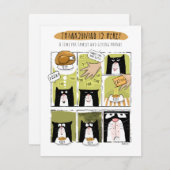 Leuke kat Thanksgiving Verwachtingen Realiteit Feestdagenkaart (Voorkant / Achterkant)