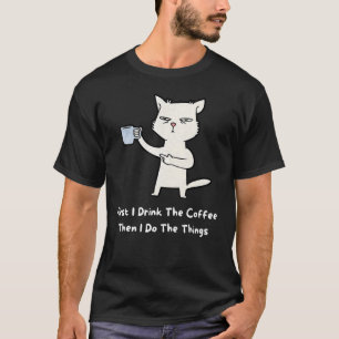 Leuke Kat voor kitten Kat Drink Koffie T-shirt