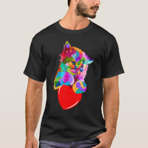 Leuke kat voor kittens Kleurrijke Kat Adoptie T-shirt
