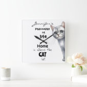 Leuke kat wandklok (Huis)