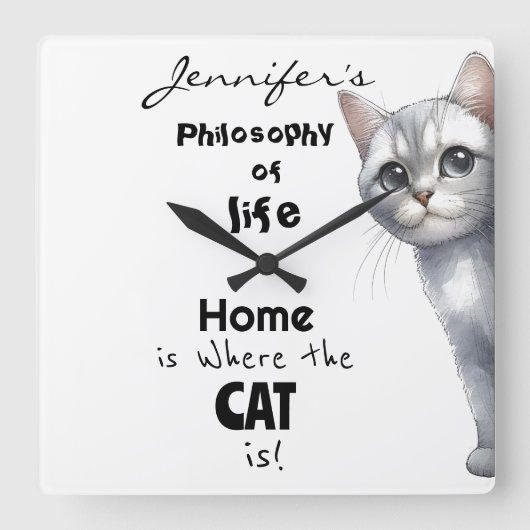 Leuke kat wandklok (Voorkant)