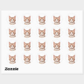 Leuke kat Water Kleur Art sticker (Vel)