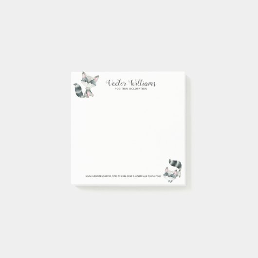 Leuke kat Waterverven Illustratie Post-it® Notes (Voorkant)