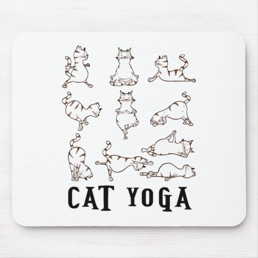Leuke Kat Yoga Gift T Shirt Muismat (Voorkant)