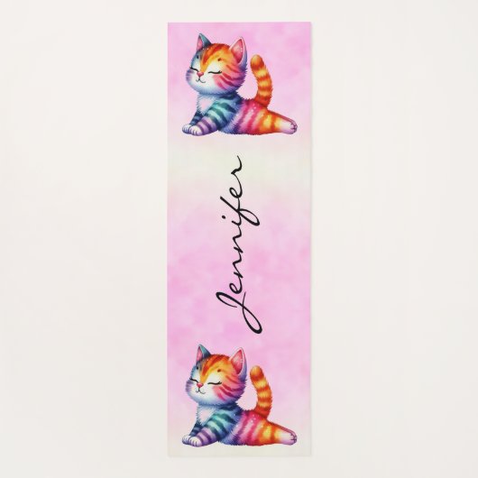 Leuke Kat Yoga Mat (Achterkant)