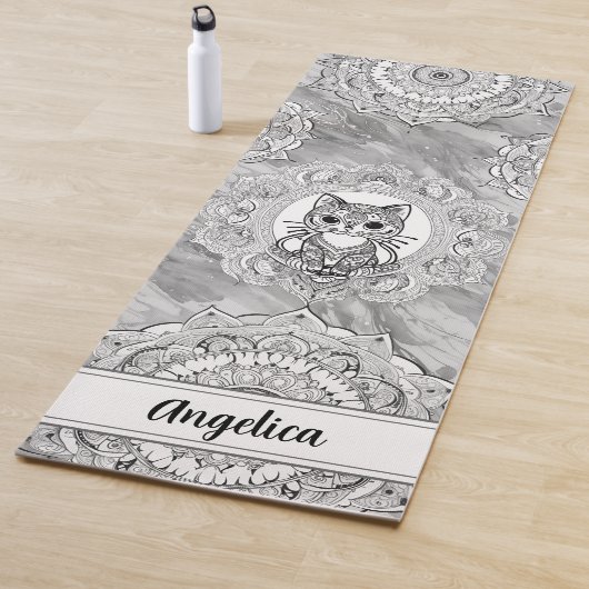 Leuke Kat Yoga Mat Indiase Mandala Art (In situ)