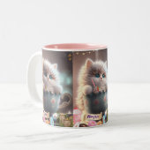Leuke kat zitten in een Cup gepersonaliseerde mok (Voorkant links)
