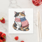 Leuke kat zomer Vlag US Memorial Day Servet (Insitu)