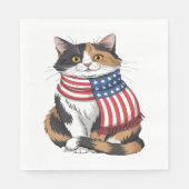 Leuke kat zomer Vlag US Memorial Day Servet (Voorkant)