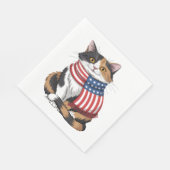 Leuke kat zomer Vlag US Memorial Day Servet (Hoek)