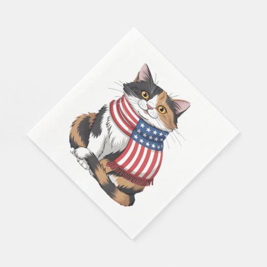 Leuke kat zomer Vlag US Memorial Day Servet (Hoek)