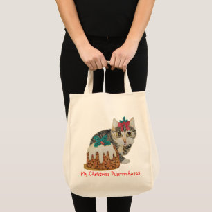 leuke katjes grijze gestreepte kat die tote bag